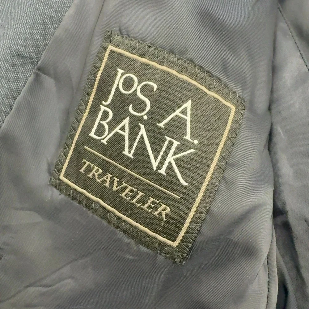 Jos A Bank Suit Jacket Mens 39 Long Gray Wool Traveler Slim Fit Professional